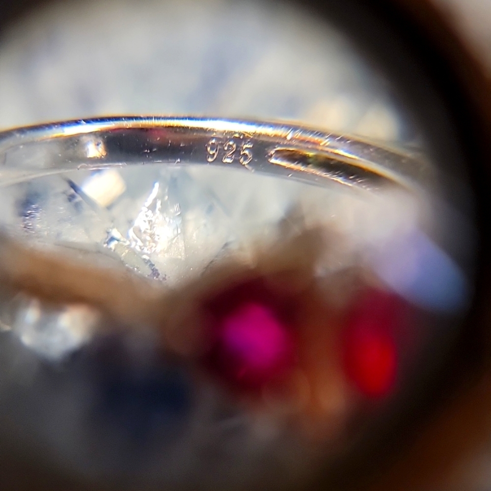 Sterling Silver 925 Ring With Rectangular Deep Pi… - image 6